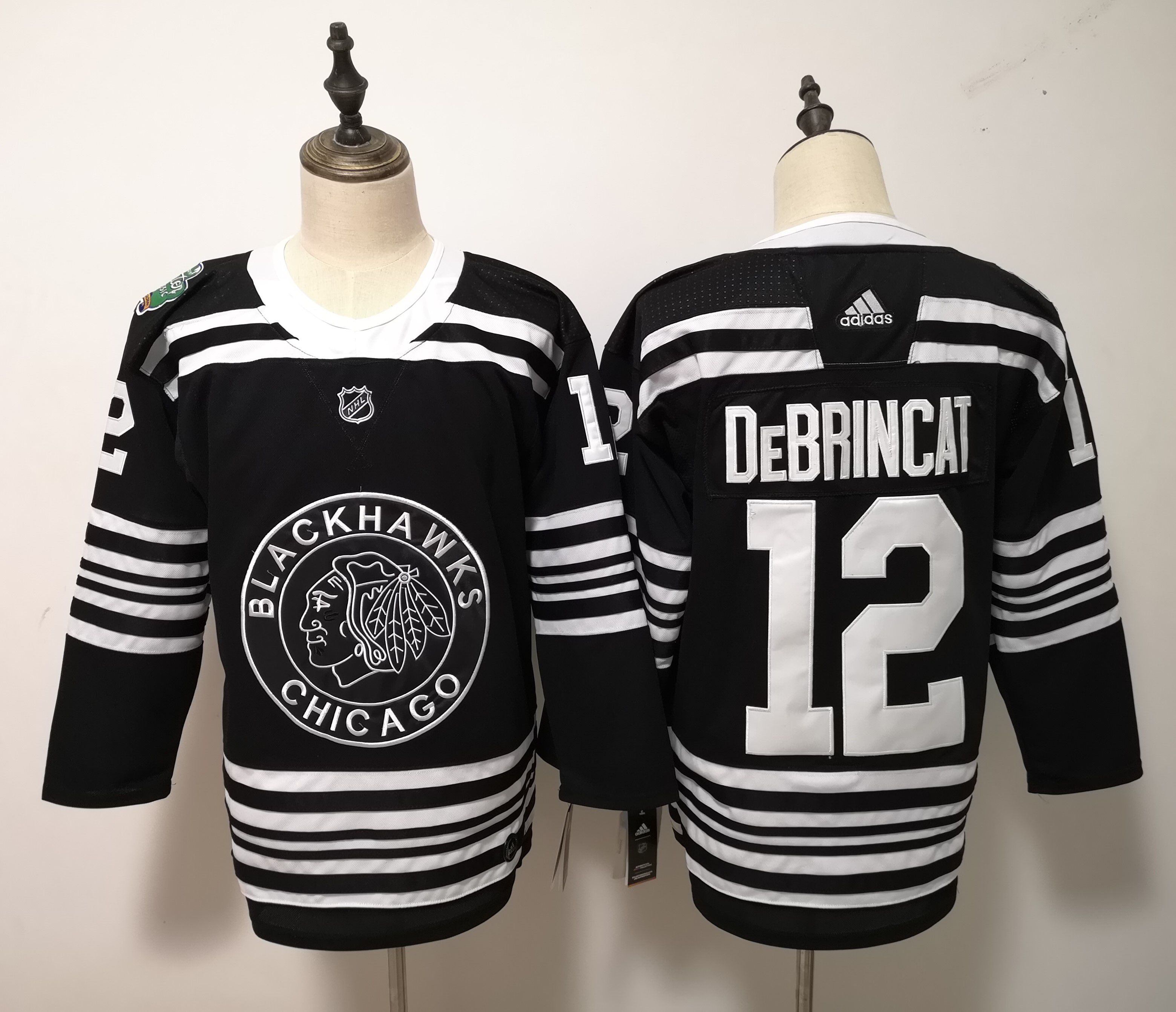 Men Chicago Blackhawks 12 Debrincat Black Adidas Authentic Winter Classic NHL Jersey